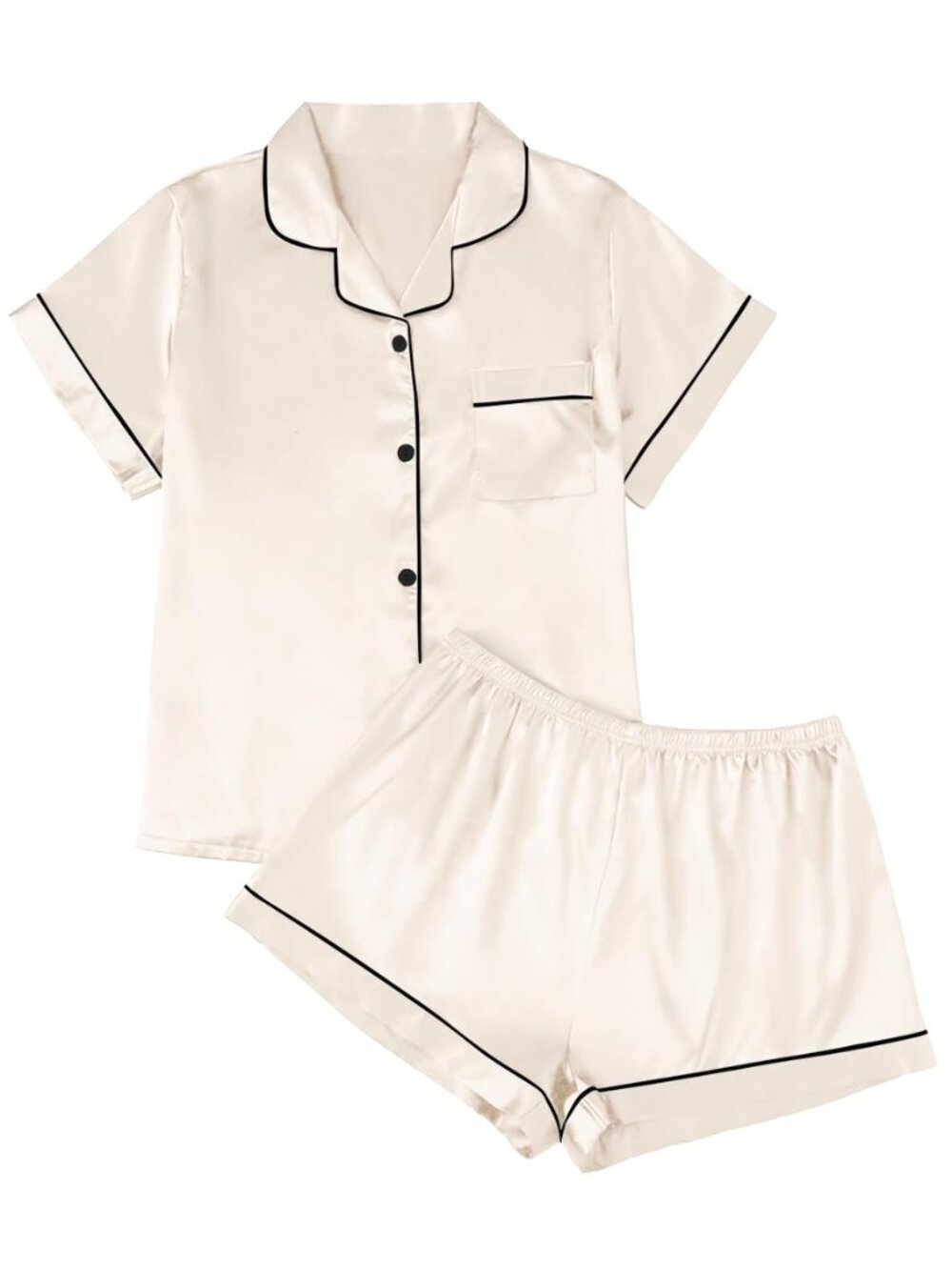 Silk Satin Pajama Set for Women Summer Two Piece Fall Lounge Pjs